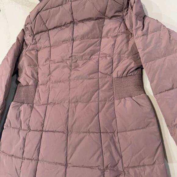 Cole Haan NWT Signature Tafetta Feather Down Coat Hooded Parka Mauve Women Large - Picture 10 of 10